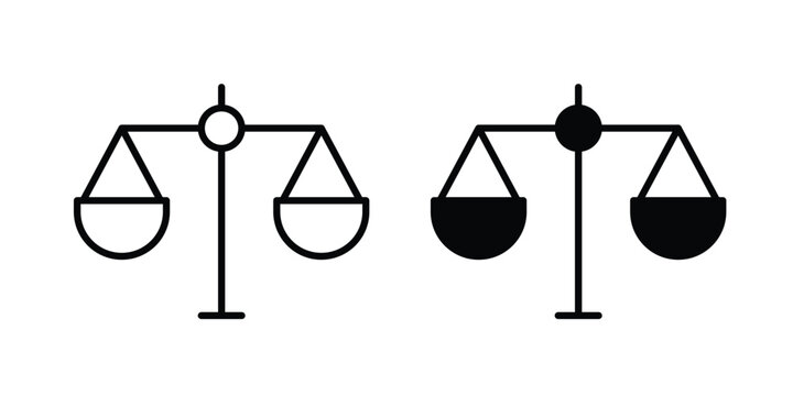 justice scale icon elements. icon in trendy flat and stroke style