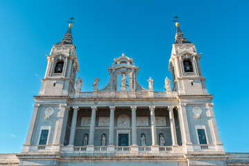 Obraz premium Almudena Cathedral Front Entrance in Madrid Spain