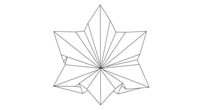 Geometric starburst design with sharp angles and radiating lines on white