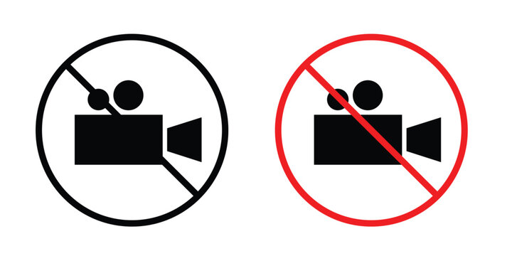 No recording icon elements. icon in trendy flat and stroke style