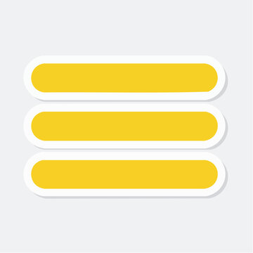 Three Yellow Horizontal Bars with White Outline
