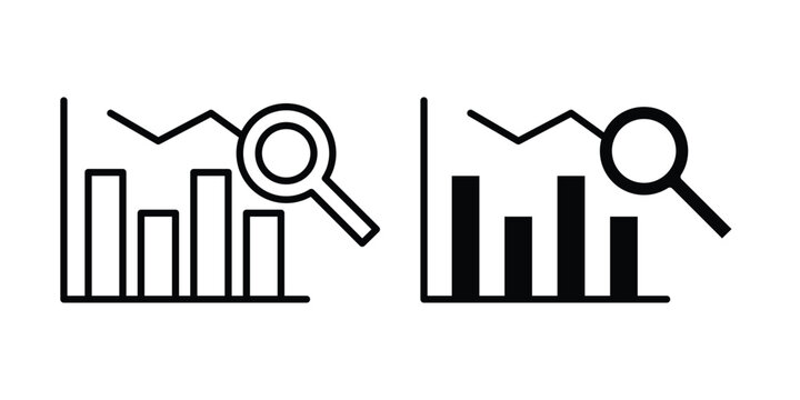 Predictive analytics icon elements. icon in trendy flat and stroke style