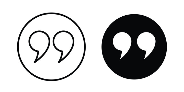 Quote Mark icon elements. icon in trendy flat and stroke style