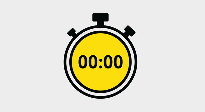 Stopwatch Icon Displaying Zero Seconds Representing Time Measurement Precisely