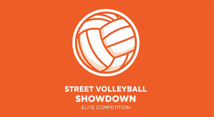 Fototapeta premium Street Volleyball Showdown: A Vibrant Visual Representation of Elite Volleyball Competition