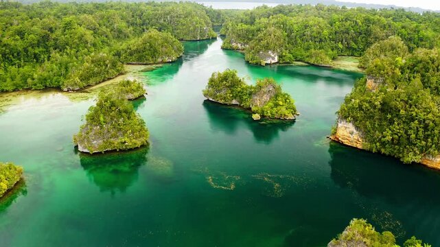 Cinematic Raja Ampat Aerial Drone Video Over Tropical Islands