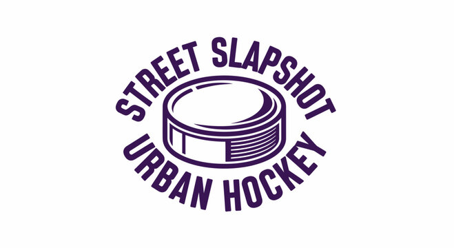 Street Slapshot Urban Hockey Logo Design Showing Playful Sport and Competitive Fun