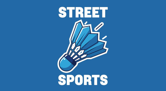Street Sports Concept Illustrated With a Shuttlecock on Aqua Backdrop Illustration