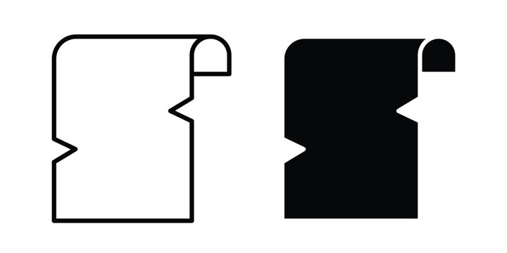 Scroll papyrus paper icon elements. icon in trendy flat and stroke style