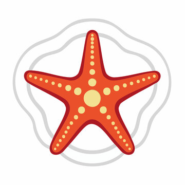 Stylized Red Starfish Illustration