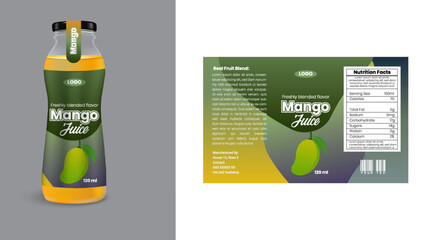 Juice Packaging Design with Vibrant Label Design Template. © MDALAM