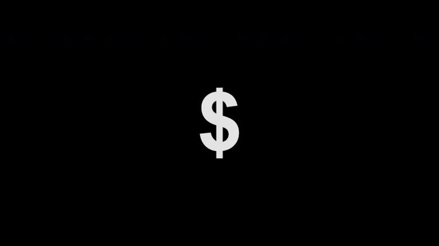 Rotating Dollar Symbol Overlay Animation with Alpha Channel.