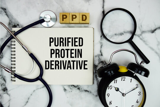 PPD Purified Protein Derivative text of healthcare and medical concept