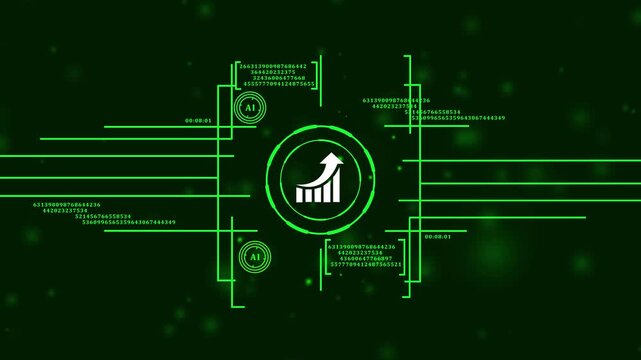 virtual graph for sensitive data safety. internet safety firewall on abstract hud background. futuristic cyber security interface with digital business graph symbol.4k video