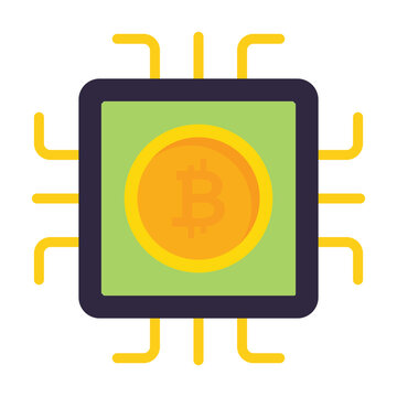 CPU Mining Process for Cryptocurrency Blockchain Network Illustration