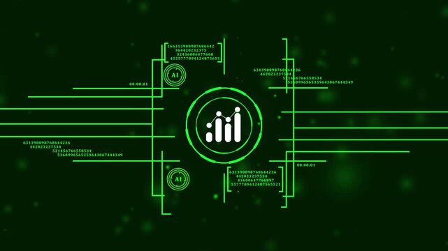 virtual graph for sensitive data safety. internet safety firewall on abstract hud background. futuristic cyber security interface with digital business graph symbol.4k video