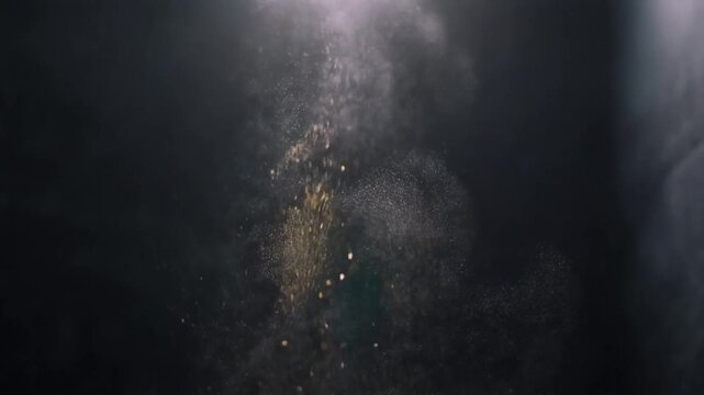Elegant Golden Sphere with Shimmering Gold Dust Falling in Slow Motion, Cinematic Full HD Motion Background for Luxury Branding