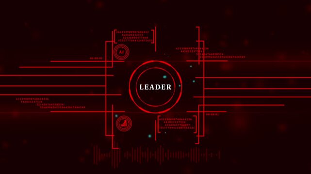 Internet, business, Technology and network concept.Successful team leader. Business leadership concepts. A successful team leader is a manager market leader. Virtual button.4k video