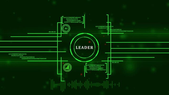 Internet, business, Technology and network concept.Successful team leader. Business leadership concepts. A successful team leader is a manager market leader. Virtual button.4k video