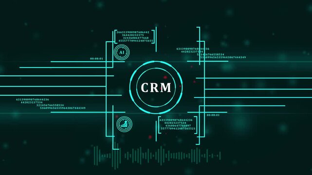 Internet, business, Technology and network concept.CRM Customer Relationship Management. Virtual button.4k video