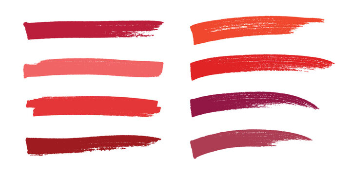 Set of brush paint stroke texture swatch Hand painted background Ink scribble dab clipart Paint smudge for tags and stamps design, beauty fashion poster