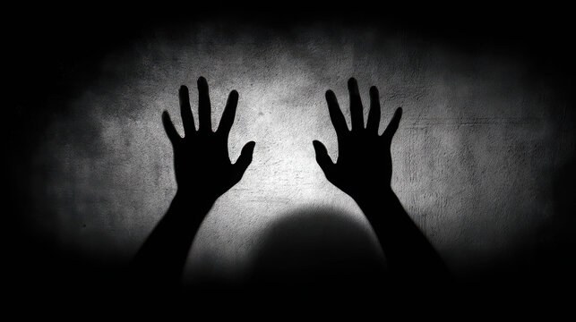 Shadowy hands reaching out from darkness, evoking a sense of mystery and suspense