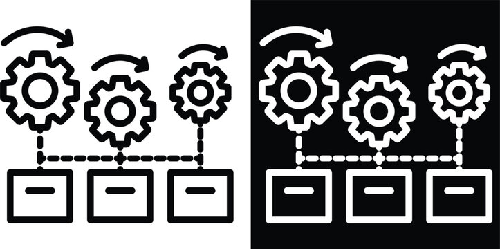 process Two-tone version in black and white background