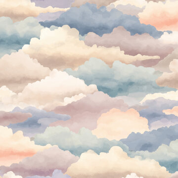 Soft pastel clouds drift across the sky