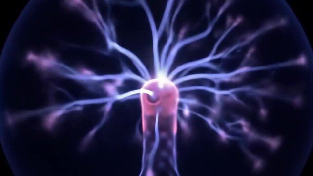 Plasma Ball Energy Display - Electric Arcs, Science Experiment, Dynamic Light Show.