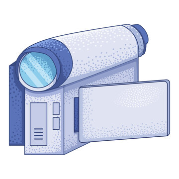 Retro Classic Camcorder Illustration Hand Drawn