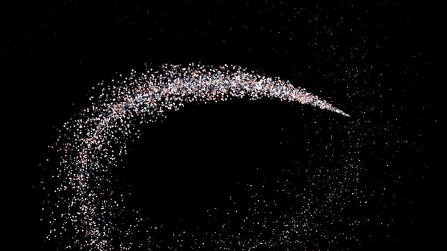 glowing light trail valentines day hearts neon overlay motion design element. 4k dust trail loop transition,  glitter particle trail animation. fairy dust wand shimmer transition effect 