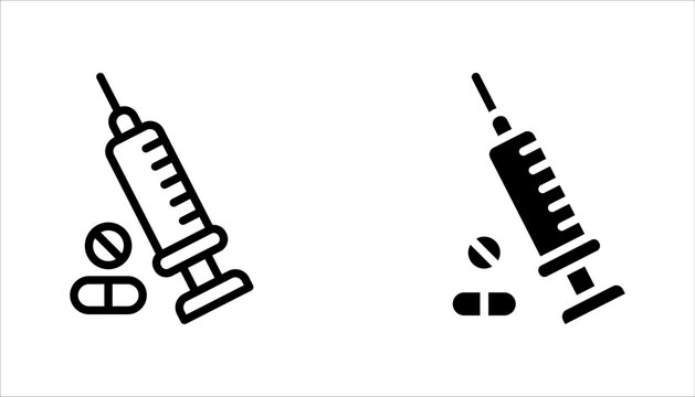 drug abuse concept line icon set. Simple element vector illustration on white background