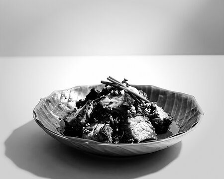 Traditional Toraja Pa'piong Babi pork dish served in a textured bowl