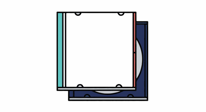 A stylized, hand-drawn illustration of a open DVD or Blu-ray case with a disc inside