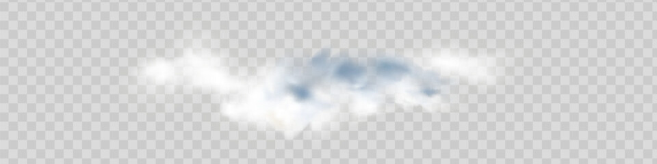 Transparent special effect stands out with fog or smoke. White cloud vector. © luda