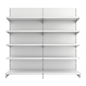White gondola retail store shelving unit