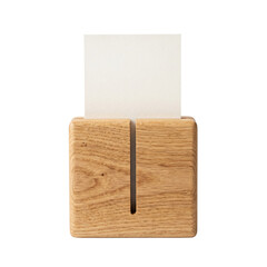 Fototapeta premium Wooden block menu card holder mockup