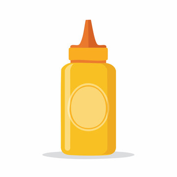 Yellow Mustard Squeeze Bottle Illustration