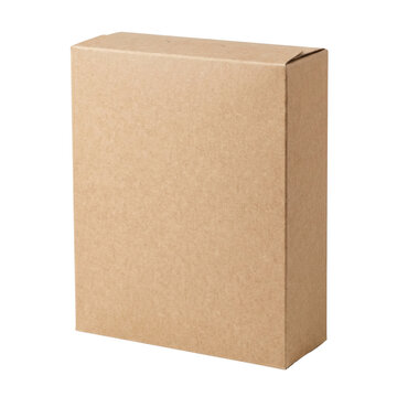 Tall brown cardboard box packaging mockup