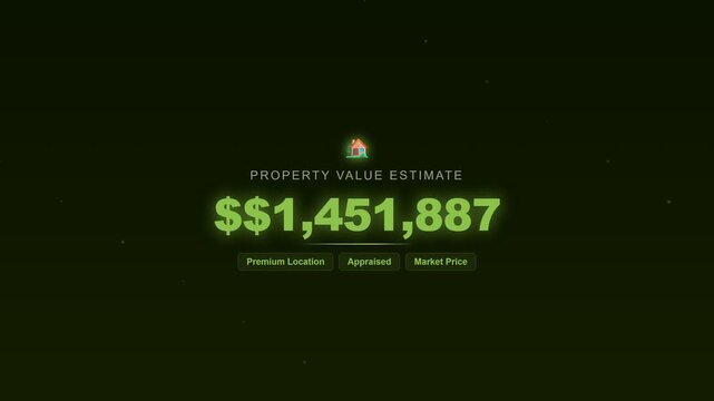 Property value estimate 1 451 887 financial concept real estate valuation