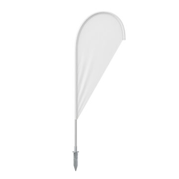White teardrop flying banner flag mockup