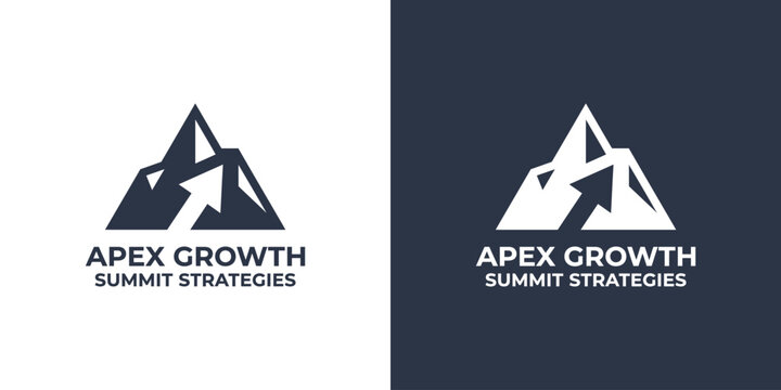 logo combines a mountain and an investment arrow in a dual-meaning design. The mountain symbolizes stability and long-term strength, while the arrow represents growth and upward momentum, creating