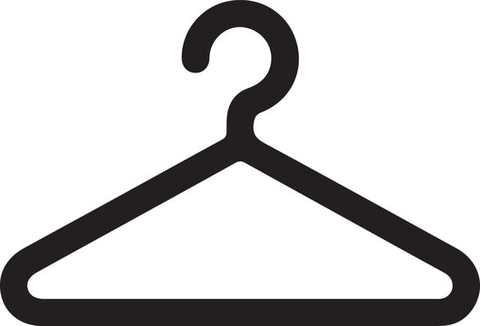 Black clothes hanger, clothing rack icon, vector hanger, fashion accessory