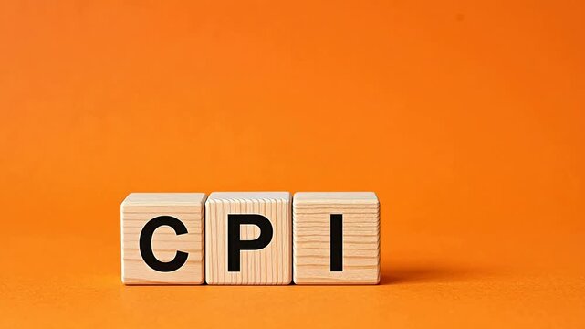 Hand arranging wooden blocks with CPI letters perfect for UI/UX design and motion graphics