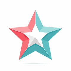 Obraz premium Abstract 3D Star Shape with Red, Blue, and White Segments