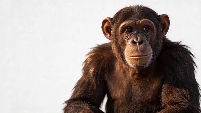 Closeup of a chimpanzee with closed eyes