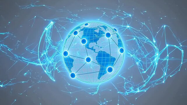 Globe with network connections