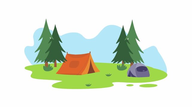 Camping in the Forest Animation