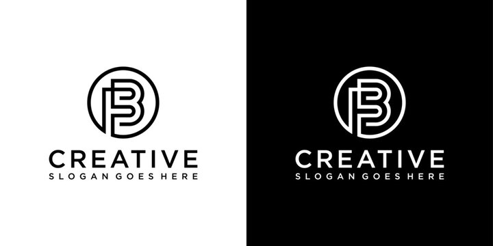 FB or BF initial letter logo design vector
