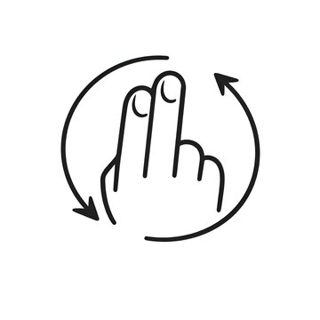 Rotate Gesture Icon &ndash; Two Finger Circular Motion Vector Symbol